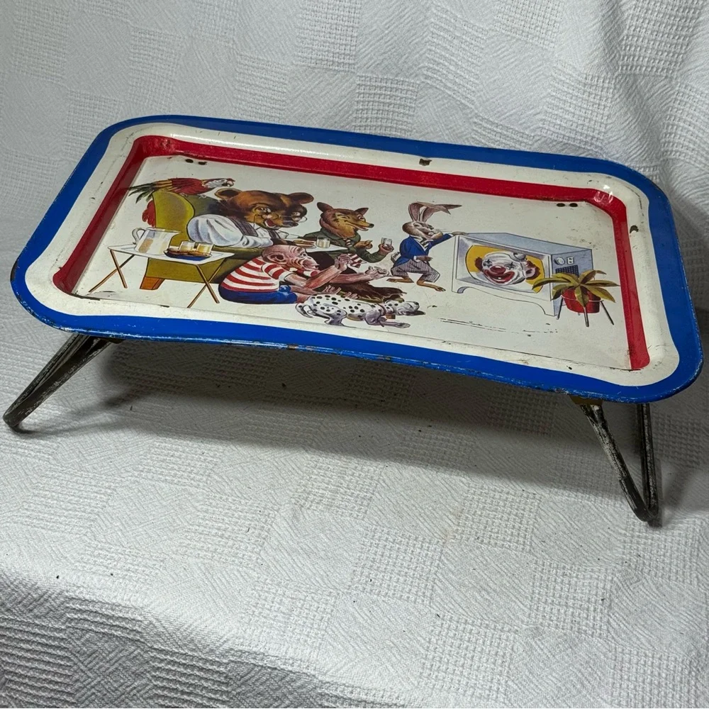 Vintage 1950’s Aluminum TV Tray - Storybook Animal Characters-‎ - Picture 6 of 7